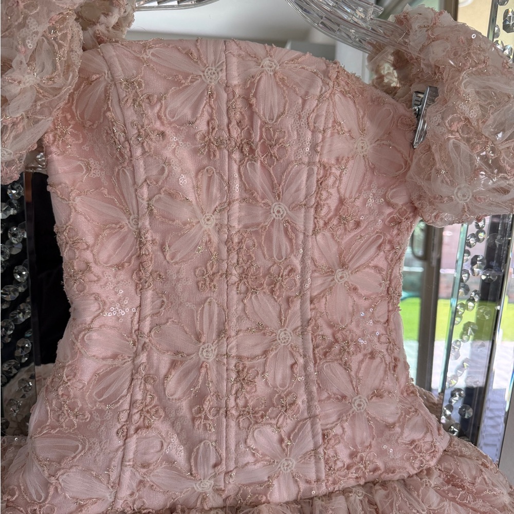 “Innovare Denim” Pink Bubble Hem Dress - Picture 6 of 9